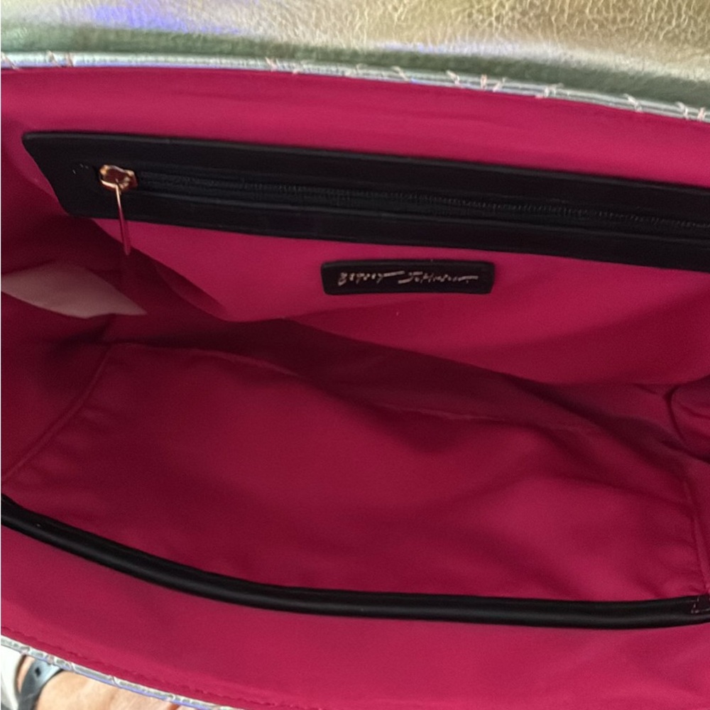 Betsey Johnson Iridescent Quilted Crossbody Bag or tote - Picture 5 of 6